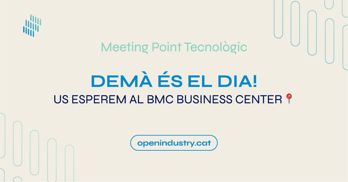 openindustry40's tweet photo. No et perdis el MEETING POINT TECNOLÒGIC📍
Ets una empresa de la construcció? Revoluciona digitalment el teu negoci!🚀
Inscriu-te👇
https://t.co/Bv00O4zhDE
@treballempresa @SQVpromocio @PEBdV @STMseguridad @CCIC @abelorteu
#openindustry #opendays2023 #Industry40 https://t.co/bOWtyjs6MN