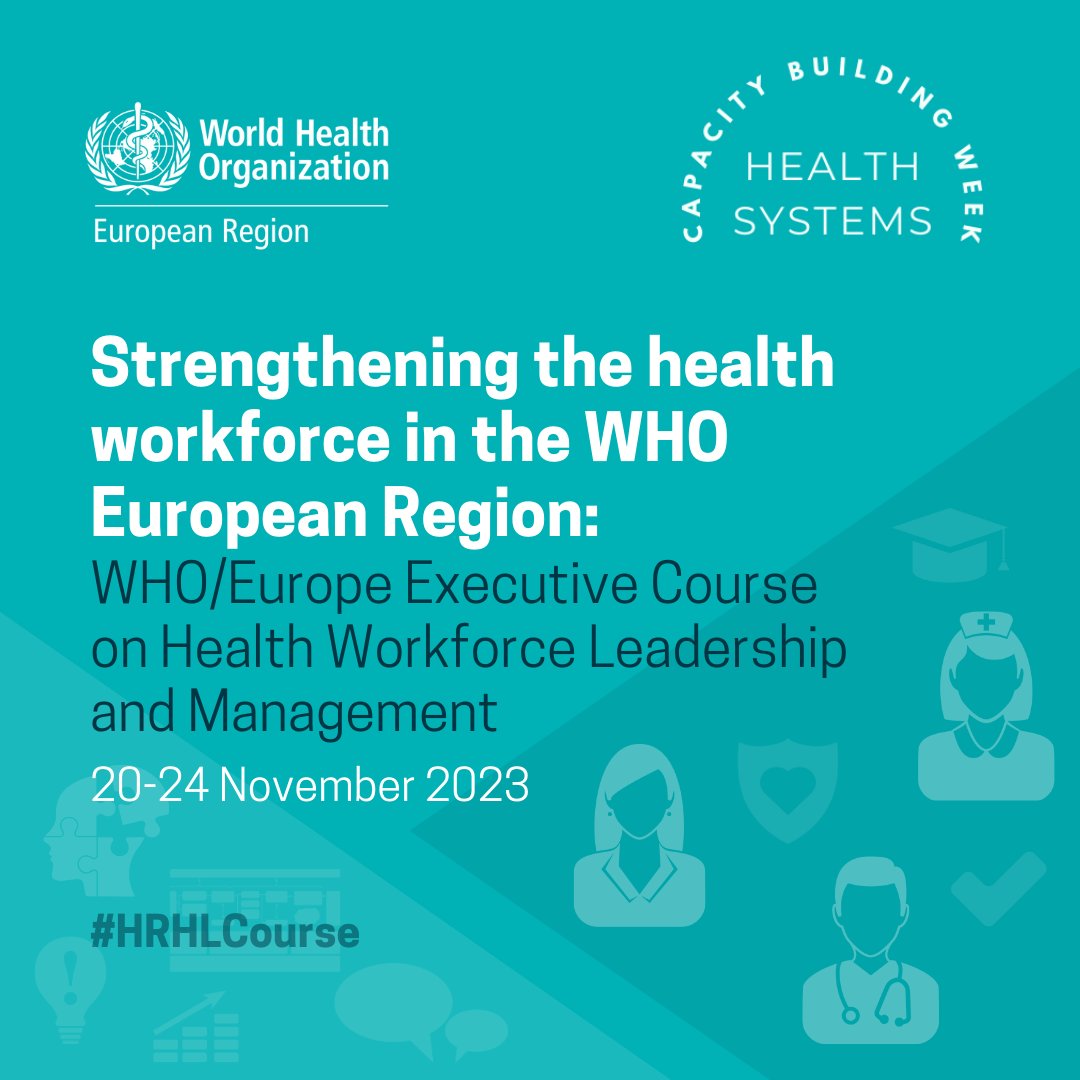 WHO_Europe's tweet photo. Over the next few days, health leaders from ๐ฆ๐ฉ๐จ๐พ๐ช๐ช๐ฎ๐ธ๐ฑ๐ป๐ฑ๐บ๐ฒ๐น๐ฒ๐จ๐ฒ๐ช๐ธ๐ฒ๐ธ๐ฎ are participating in an executive course to increase their capability for building & maintaining a thriving & resilient #HealthWorkforce
More: https://t.co/IluItPKIb8
#HRHLCourse #humanresources #WHOSCI23 https://t.co/g7F5yQLAiO