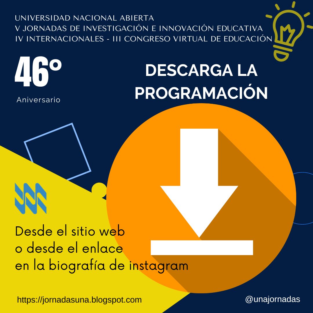 Todo listo para celebrar nuestras V Jornadas de Investigación e Innovación Educativa, IV Internacionales y III Congreso Virtual de Educación. Descarga la programación desde jornadasuna.blogspot.com Nos vemos hoy 8:45 am en youtube.com/@jornadasuna67…