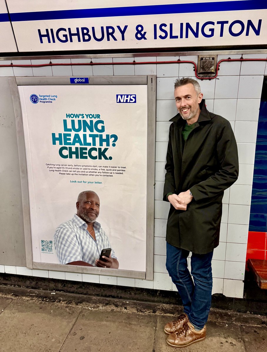 🫁 So pleased to see this advert for lung cancer screening at my local @TfL station. This is a game-changer for improving lung health in the 🇬🇧 and (shhh… don’t tell the cancer teams) also a great way to help find those living with undiagnosed #COPD.