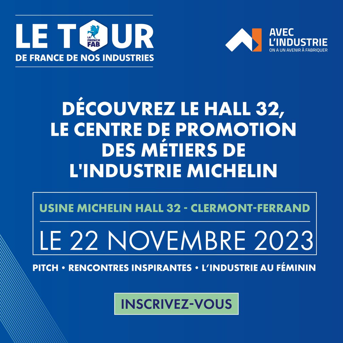 S_Ndour's tweet photo. Notre Tour de France de l’Industrie accélère ! Cette semaine découvrez la beauté et la force de l’industrie avec nos industriels à Paris à @IndustrieFrance et à Clermont au Centre des Meriers de l’industrie #Hall32 !
La @LaFrenchFab est ancrée dans les Territoires ! https://t.co/4MEgVlvY4R