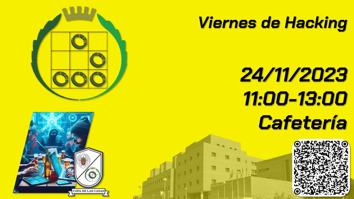FDI_st's tweet photo. "¿Y aquí cuándo se hackea?"
¡Vuelven los #ViernesDeHacking a la cafetería de @informaticaucm!
Trae tu portátil y tus ganas de aprender... atacando al #CERN y al #CSN.
⚠️¡Recuerda configurar la #VPN de #FDIst!
#CopaDeLasCasas: https://t.co/rdZHdidY24 https://t.co/0bvZt0YQq5