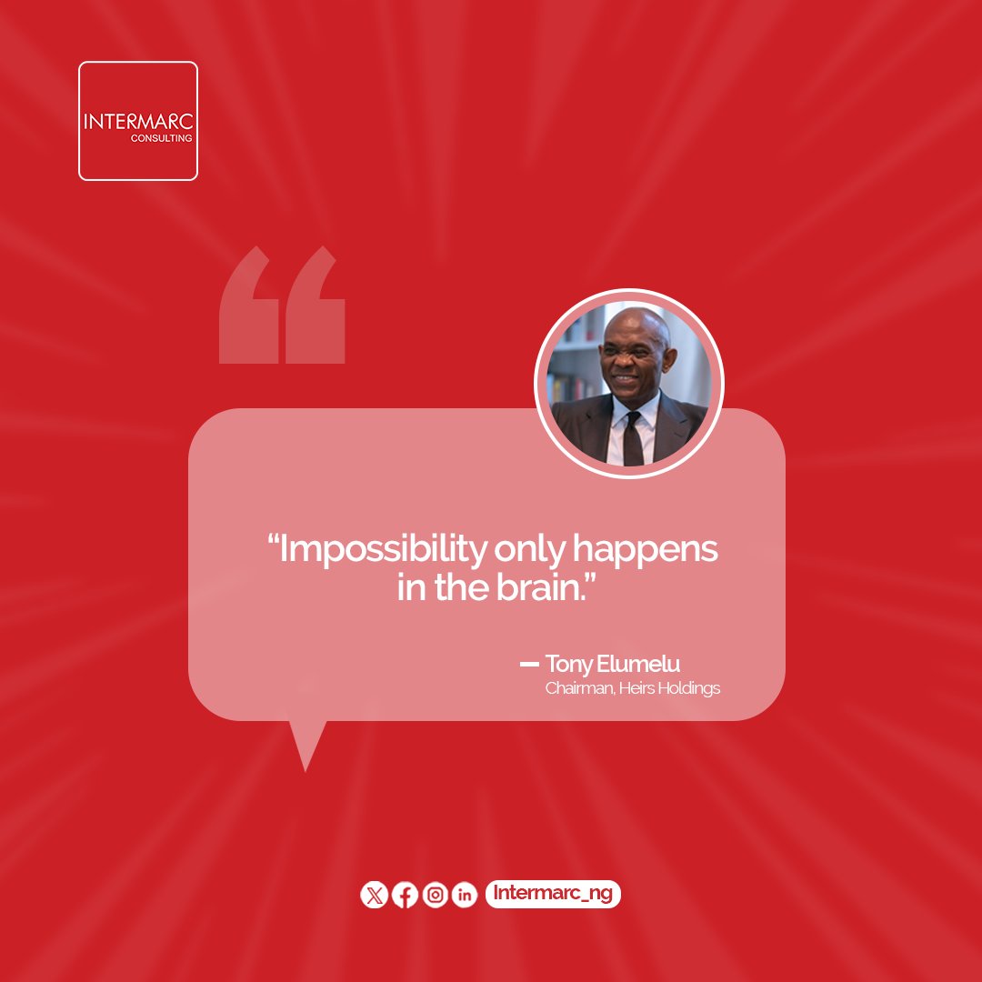 Intermarc_NG's tweet photo. Your mind is the most powerful tool in your business arsenal. 'Impossibility' only exists within the confines of your thoughts. 

Break free and redefine your limits!

#Intermarc #MondayMotivation #newweek #Motivation #BusinessQuotes #brainpower #Arsenal #freethinker #thoughts https://t.co/8Ysf7dTfqi