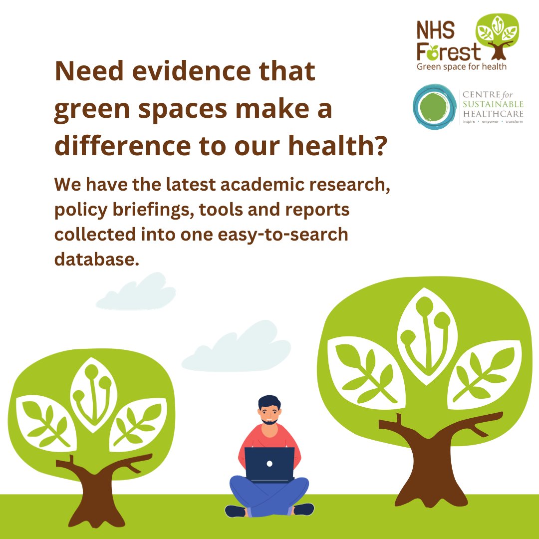 We have compiled the most relevant academic research, policy briefings, tools and reports covering biodiversity, climate change, green social prescribing and more. If you are looking for evidence that green space matters, try out database: nhsforest.org/evidence/