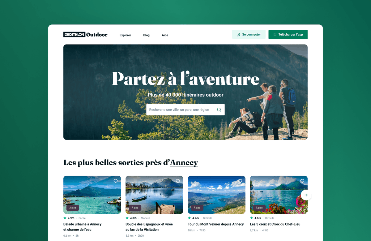 ngouard's tweet photo. Nouveau side project : redesign de la landing page de #decathlonoutdoor en twistant leur ancienne charte et le design system de Decathlon.

👉 À voir ici https://t.co/R3xBJYd4kJ https://t.co/mekyRCFN69
