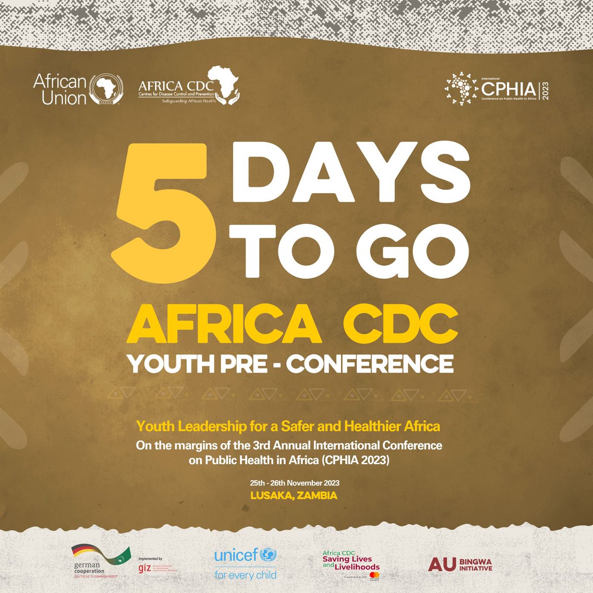 𝐂𝐨𝐮𝐧𝐭𝐝𝐨𝐰𝐧…
𝐅𝐈𝐕𝐄 𝐃𝐀𝐘𝐒 𝐓𝐎 #𝐘𝐏𝐂2023.
𝐒𝐓𝐀𝐘 𝐓𝐔𝐍𝐄𝐃... @𝐀𝐔𝐁𝐢𝐧𝐠𝐰𝐚
#𝐘𝐨𝐮𝐭𝐡𝐋𝐞𝐚𝐝𝐞𝐫𝐬𝐡𝐢𝐩𝐈𝐧𝐇𝐞𝐚𝐥𝐭𝐡.