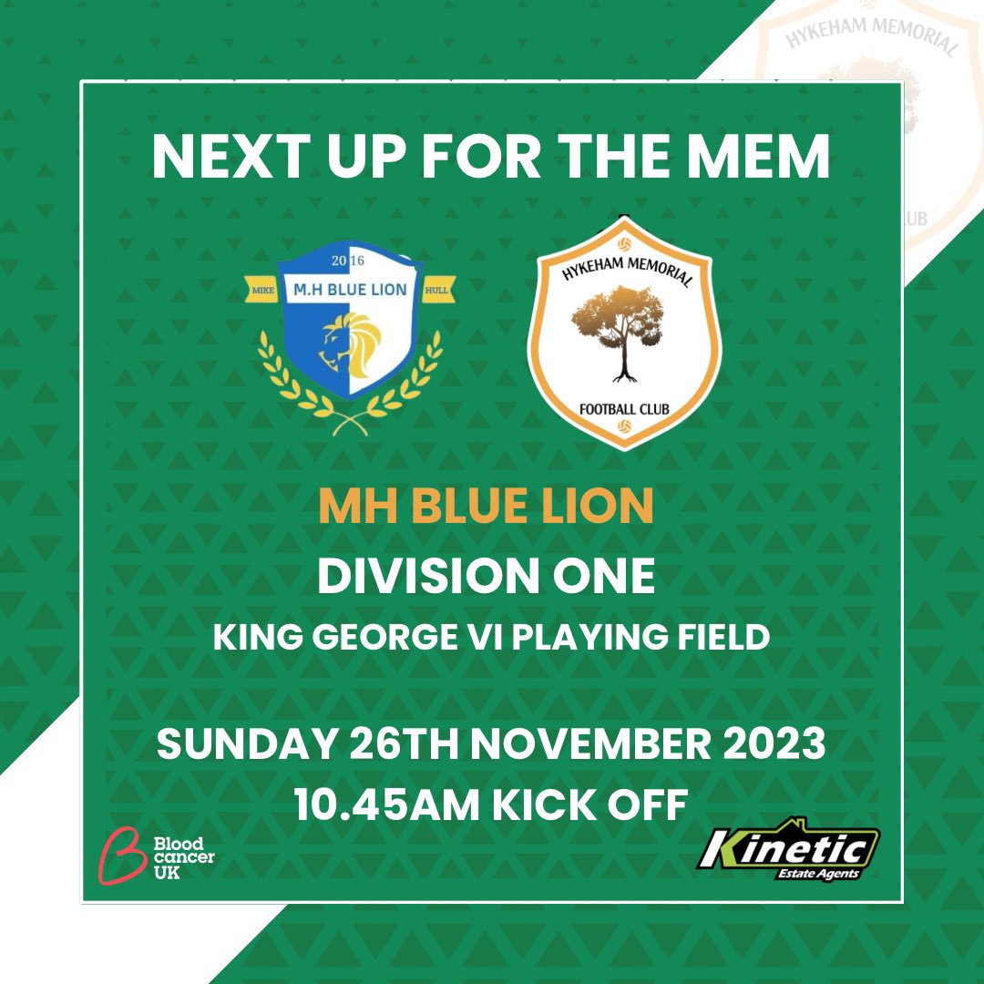 Next up for the boys is a trip to Glebe Park to face <a href="/MHBlueLionFC1/">MH Blue Lion FC</a> . We come off the back of 2 wins in the last 3 in the cups and looking to take some really solid performances into the league where we’ve been really unlucky to not have more points on the board! #UTM 🚂