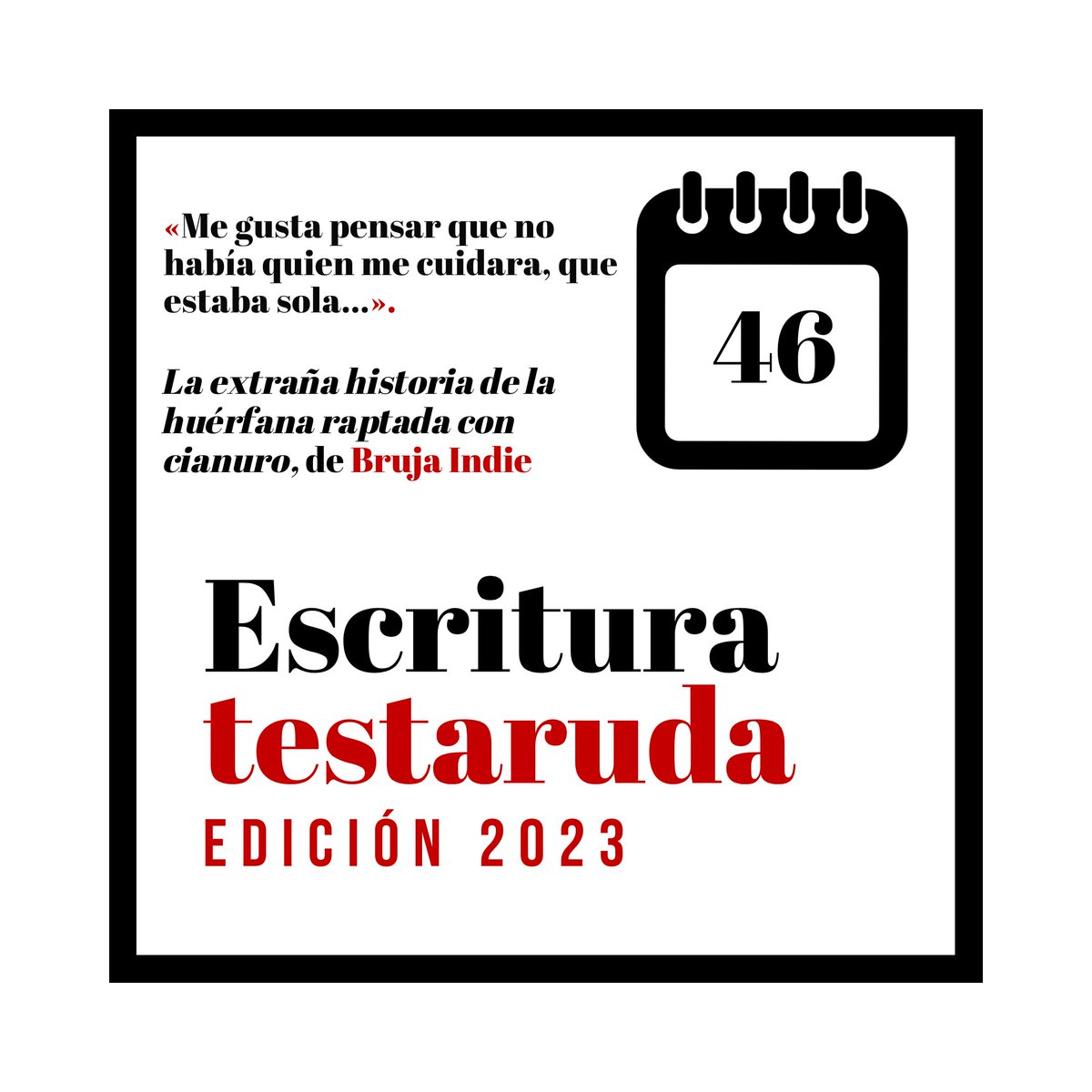 ¡Buena y nublada mañana! 🌬

La semana pasada tuvimos muchos más lectores/as. Gracias por compartir. 🤟

El relato destacado ha sido «La extraña historia de la huérfana raptada con cianuro», de @rjadraque ¡Enhorabuena! 🎉

Podéis leerlo aquí: escrituratestaruda.com/2023/11/14/la-…