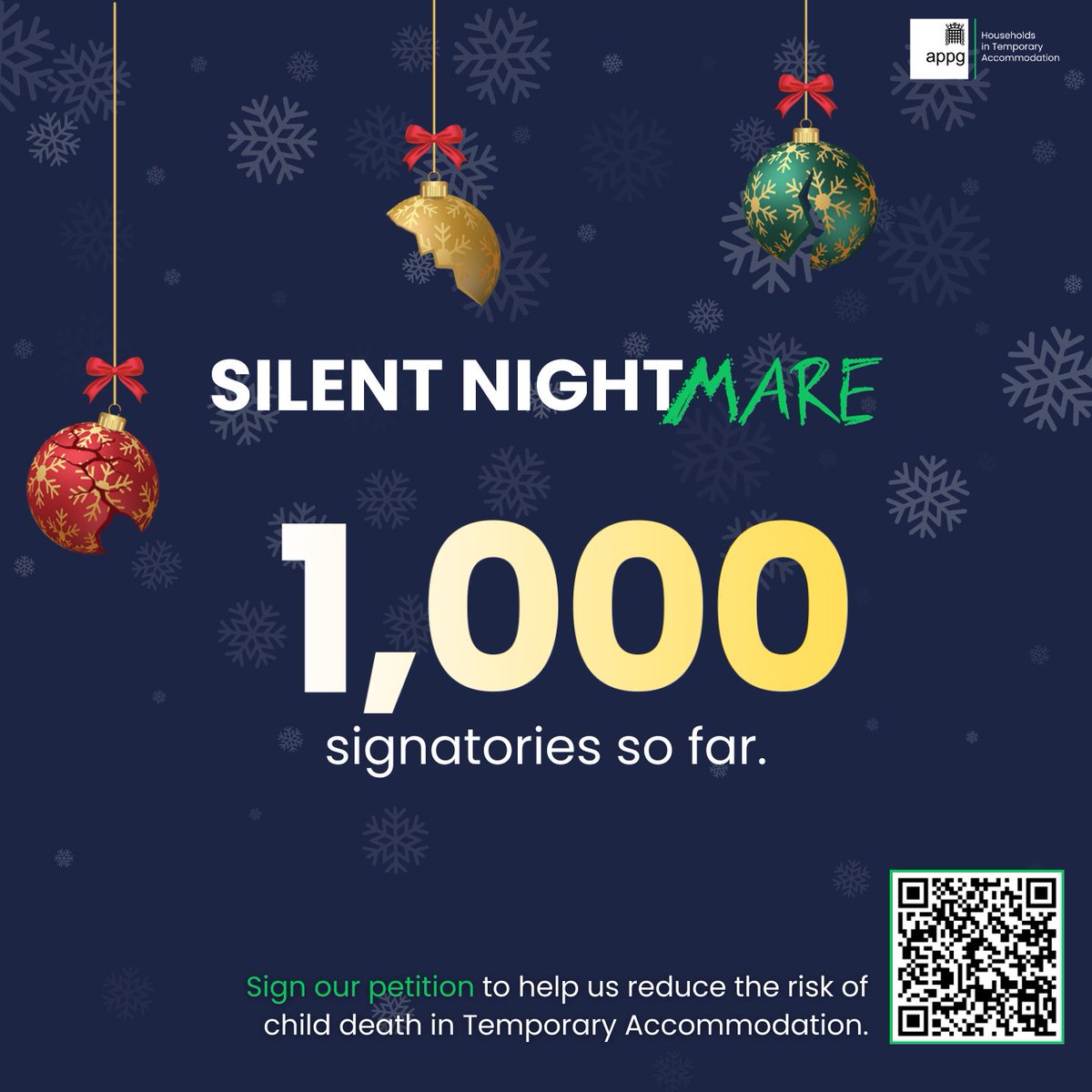 We've just reached 1,000 signatures! Thank you to everyone for your support. We need as many voices to help protect the lives of the voiceless. Please sign the #SilentNightmare petition today to ensure homeless babies have a safe place to sleep: …seholdsintemporaryaccommodation.co.uk/silent-nightma…