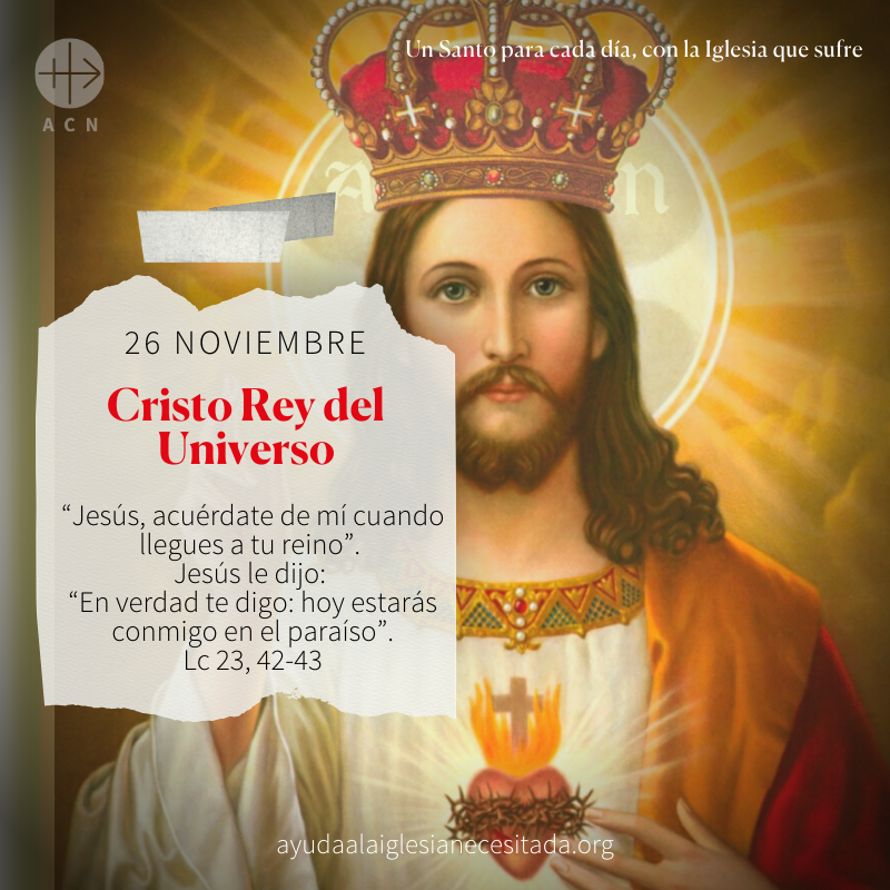 AyudaIglesNeces's tweet photo. #FelizDomingo #DíadelSeñor Vivimos hoy con gran alegría la solemnidad de Cristo Rey del Universo: Señor, concédenos que lo que celebramos hoy se lleve a plenitud en cada persona y en cada lugar para Gloria de Dios y salvación de todas las almas  ¡Viva #CristoRey! https://t.co/K7c1YpC9lg