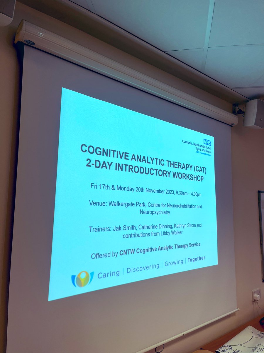 We are back for Day 2 of @CNTWNHS #CognitiveAnalyticTherapy Introductory Workshop 😀