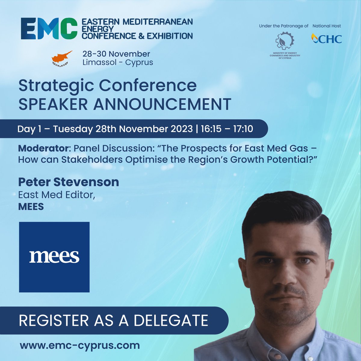 Join me  @  the EMC STRATEGIC CONFERENCE  in Limassol, Cyprus, from the 28th to the 30th of November.

Register at: emc-cyprus.com/delegate-regis…

#EMCConference #EnergyProjects #EastMediterranean #IndustryInsights #NetworkingOpportunity #emccyprus #emc2023