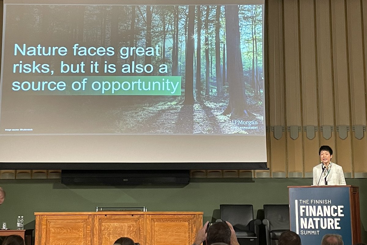 Touko Sipiläinen (@touko_s) on Twitter photo J.P. Morganin Jennifer Wu totesi #FinanceNatureSummit’ssa, että metsätalous on 100 % riippuvainen luonnosta
Hän korosti, että jos luonnosta ei huolehdita, se ei kykene kannattelemaan sille perustuvaa liiketoimintaa
Tämä huomio on äärimmäisen ajankohtainen 🇫🇮 metsätaloudelle. 🧵 J.P. Morganin Jennifer Wu totesi #FinanceNatureSummit’ssa, että metsätalous on 100 % riippuvainen luonnosta
Hän korosti, että jos luonnosta ei huolehdita, se ei kykene kannattelemaan sille perustuvaa liiketoimintaa
Tämä huomio on äärimmäisen ajankohtainen 🇫🇮 metsätaloudelle. 🧵