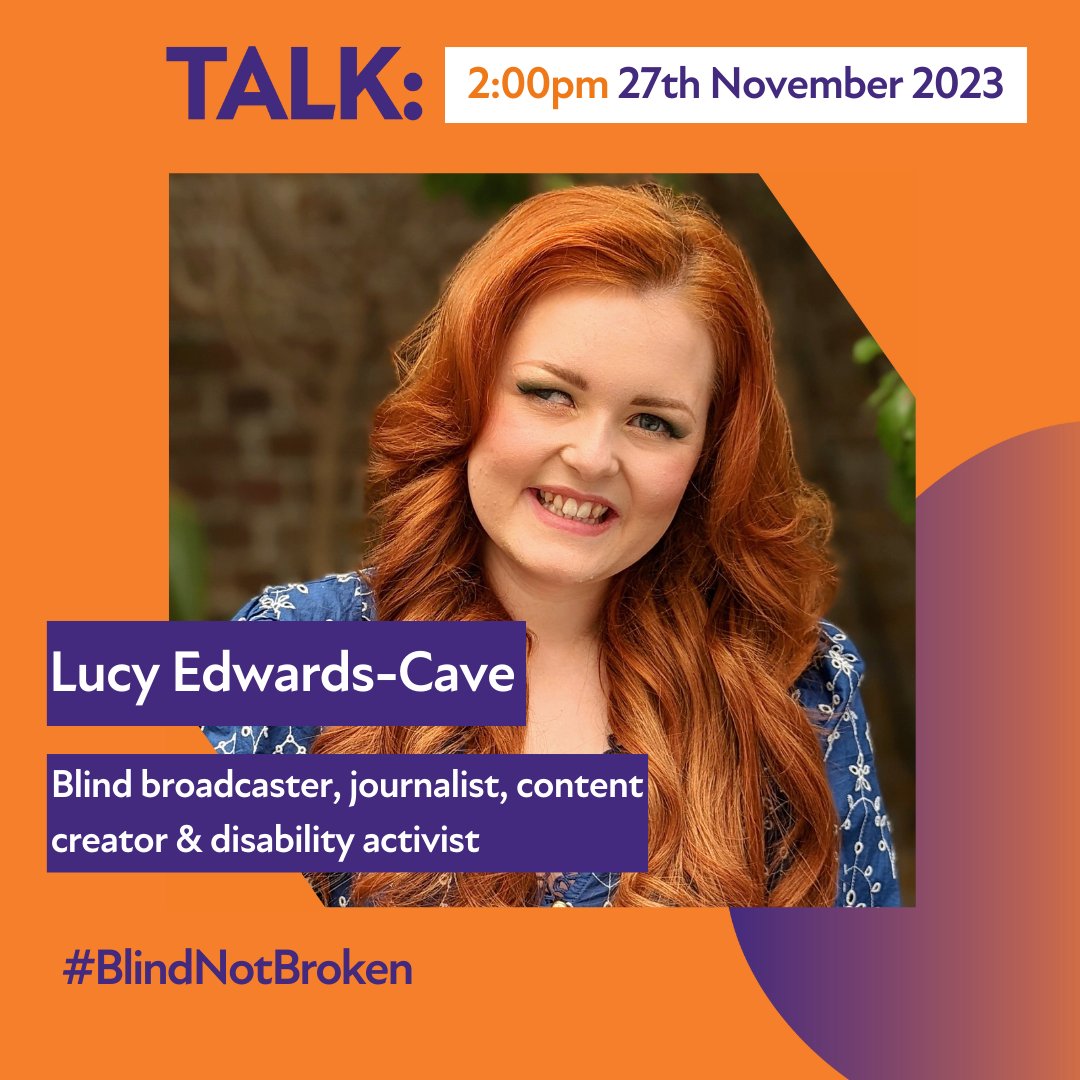 Changing how the world views blindness! 🦮 Tune in to hear how content creator and disability activist @lucyedwards built a community that champions disability advocacy and is changing how the world views blindness. #BlindNotBroken #edutwitter Register ➡️ bit.ly/3QNTn35