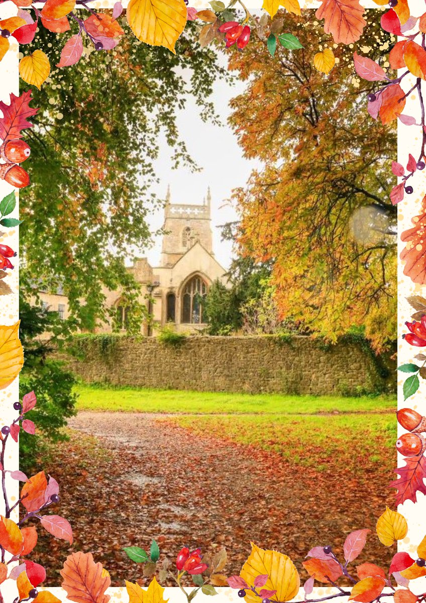 🍂🍃 St Mary's Church with lots of lovely Autumn leaves 🍃🍂  <a href="/LydiardPark/">Lydiard Park</a> <a href="/LydiardMuseum/">Lydiard House Museum</a> <a href="/ElizStJohn/">Elizabeth St.John</a>