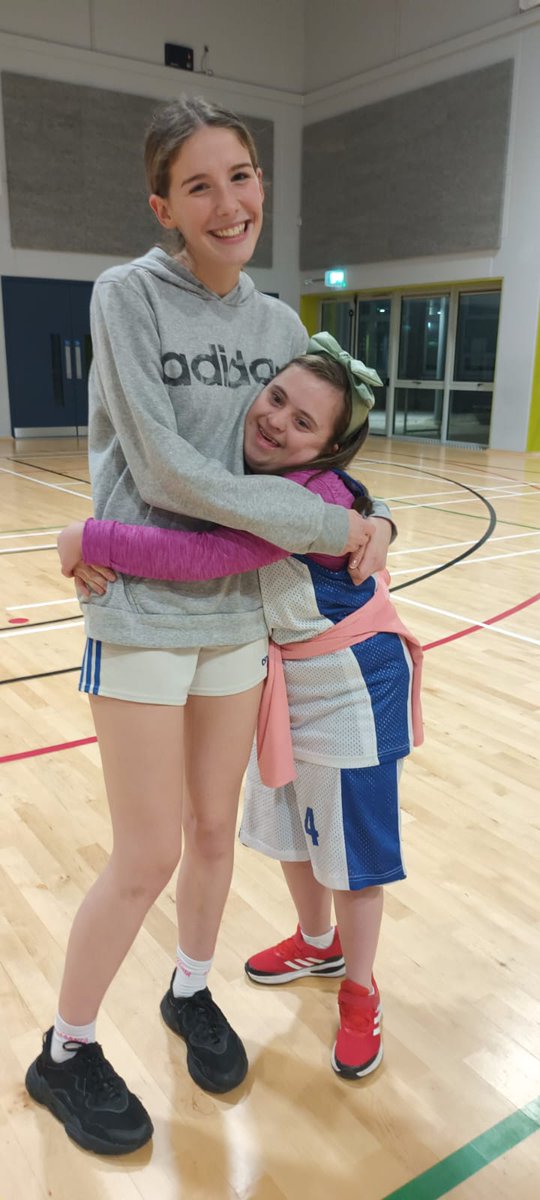 Transition Year volunteer Elle and athlete Emma from Naas Pythons Special Olympics Club after a great basketball session. The smiles say it all 🥰