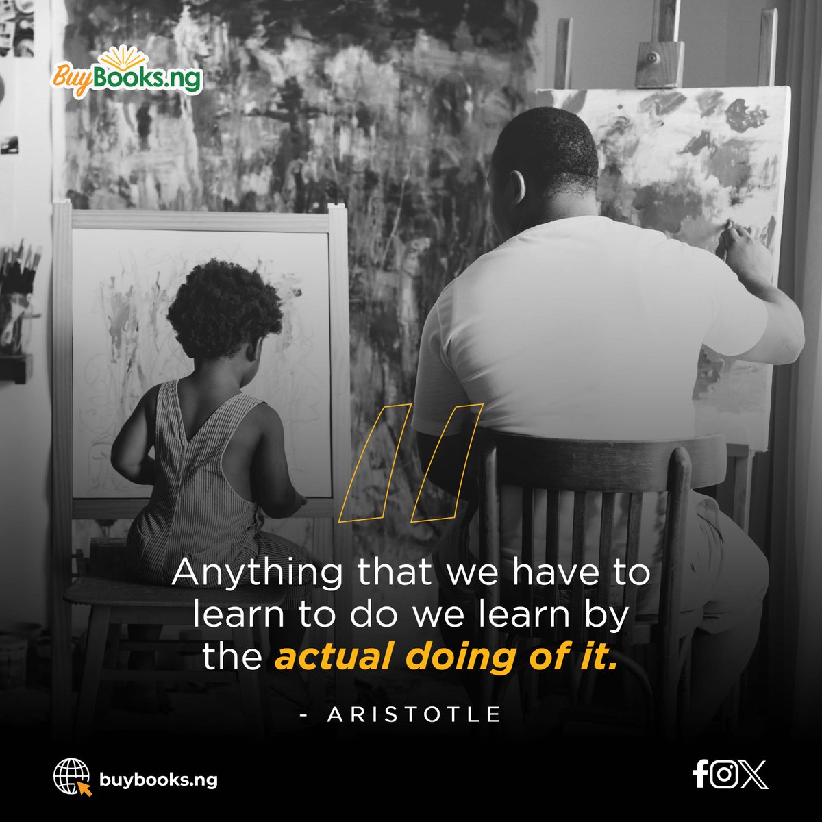 Buybooksng's tweet photo. People Become Builders by Building
Instrumentalists by Playing instruments.
Become Book Lovers by Reading Books.
Brave by Performing Brave Acts.
The Act of Doing is an Indispensable Component of Genuine Learning. Happy New Week🤪
#goanddo #Aristotle
#buybooksng https://t.co/xEFdbxVJav