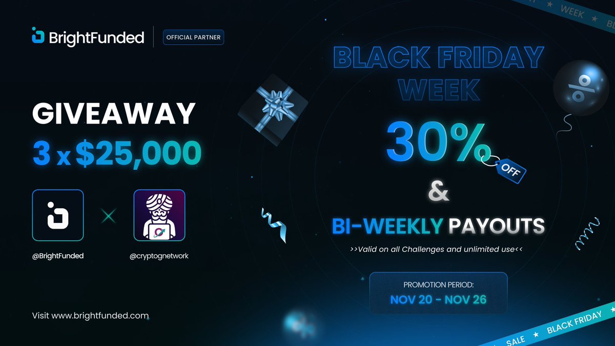 💰3X $25,000 GIVEAWAY💰

In partnership with <a href="/BrightFunded/">BrightFunded</a> we are giving away another $75,000 in evaluation accounts!

All you have to do is: 
- retweet
- follow me and <a href="/BrightFunded/">BrightFunded</a> 

Winners will be announced Wednesday 20:00 CET😘