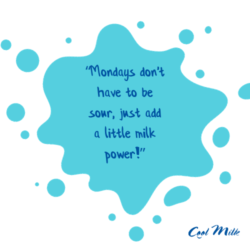 Don't let Mondays get you down - embrace the power of milk and make it a great day! 🥛💪#SchoolMilk #CoolMilk #MondayMotivation #MilkPower #StartStrong