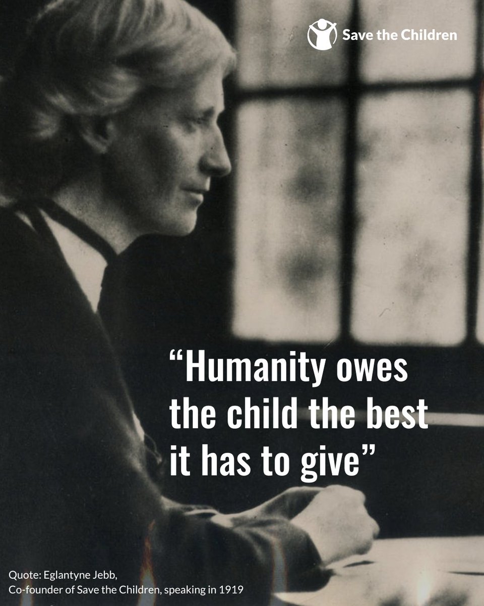 100 years ago, our founder Eglantyne Jebb drafted the first Declaration of the Rights of the Child.
 
 Today, these rights are being grossly violated across the world. 
 
 On #WorldChildrensDay here’s a reminder of Eglantyne’s vision 👇🧵1/3