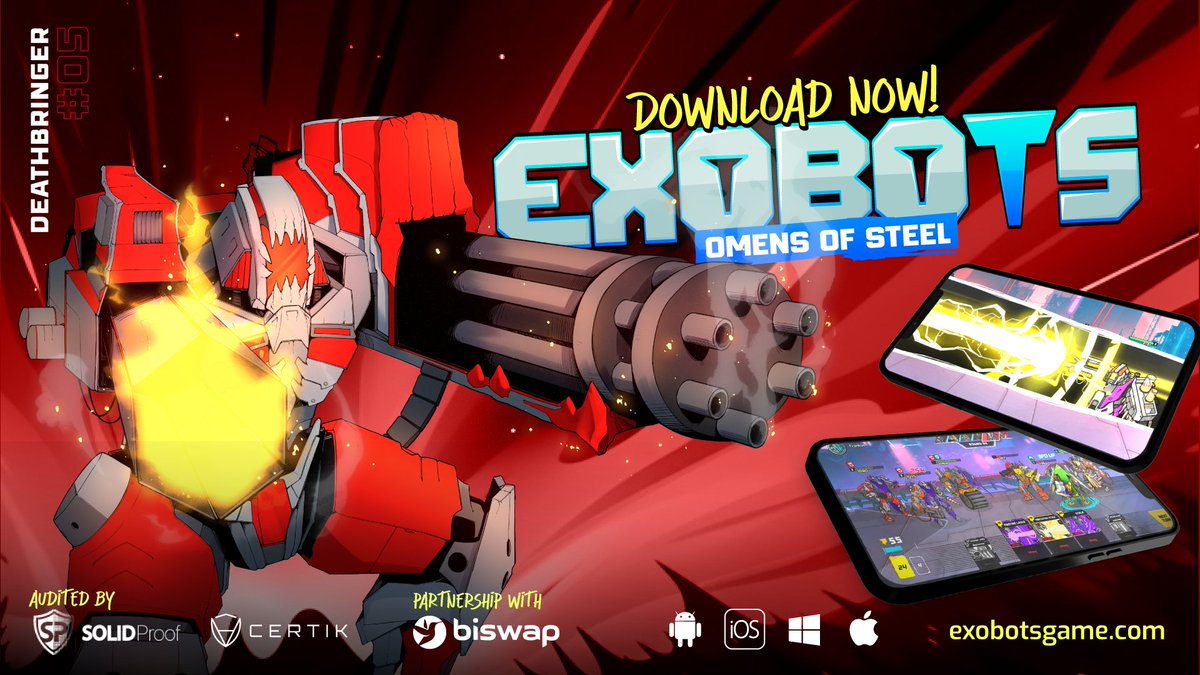 Take on the challenge for the Exonite with your Exobots, fight in 4 different game modes and enjoy an epic battle 🔥🤖 Play #Exobots PlayStore (Android): bit.ly/3Ziaheg AppStore (iOS/macOS): bit.ly/45TD37g Windows: bit.ly/45KTSkV