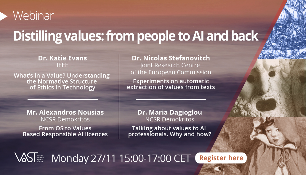 💻<a href="/projectVAST/">VAST</a> cordially invites you to its closing #webinar on Monday 27 November 15:00 CET. Distilling Values: from people to #AI and back.
Invited speakers K.Evans, <a href="/IEEEorg/">IEEE</a> - N.Stefanovitch, Joint Research Centre <a href="/EU_Commission/">European Commission</a>.
👉Register to join us!
vast-project.eu/final-vast-web…