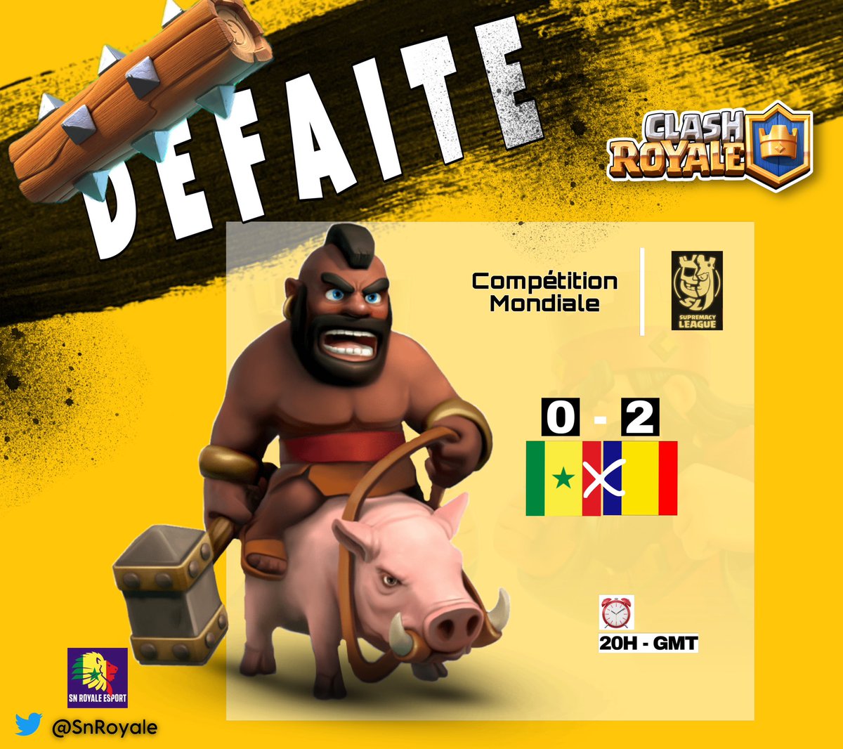 SnRoyale's tweet image. Défaite (0-2) contre la Team Roumanie 🇷🇴 comptant pour le Round 4 de @CR_Supremacy 

Encore max de concentration ✅