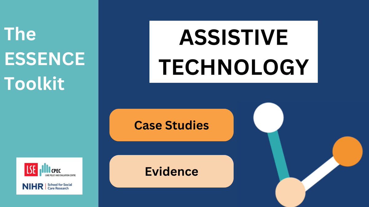 Assistive technology is one way that #SocialCare services can help people to maintain independence. ❗️ In the #ESSENCE toolkit, we have collated a collection of economic evidence + case studies of #AssistiveTech. Have a look:👉essenceproject.uk/keyword/assist…