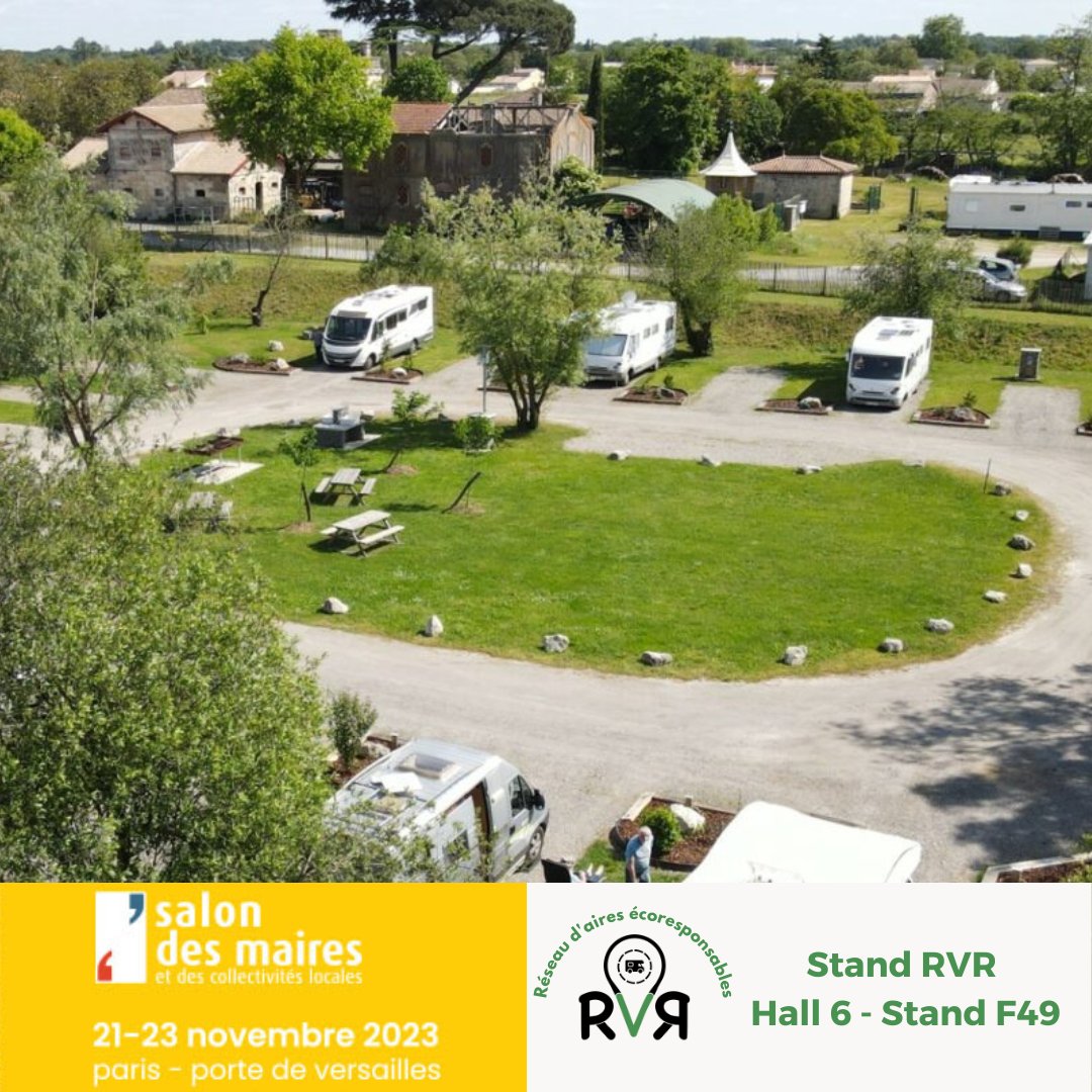 #RVR est présent au <a href="/salondesmaires/">Salon des Maires et des Collectivités</a> #SMCL2023 du 21 au 23/11 à #Paris, Porte de Versailles. ✨Venez découvrir nos solutions pour faire de votre aire de #campingcar un réel atout #touristique et une belle vitrine pour votre commune. 🚐Construisons ensemble le #tourismedurable ! 🌳
