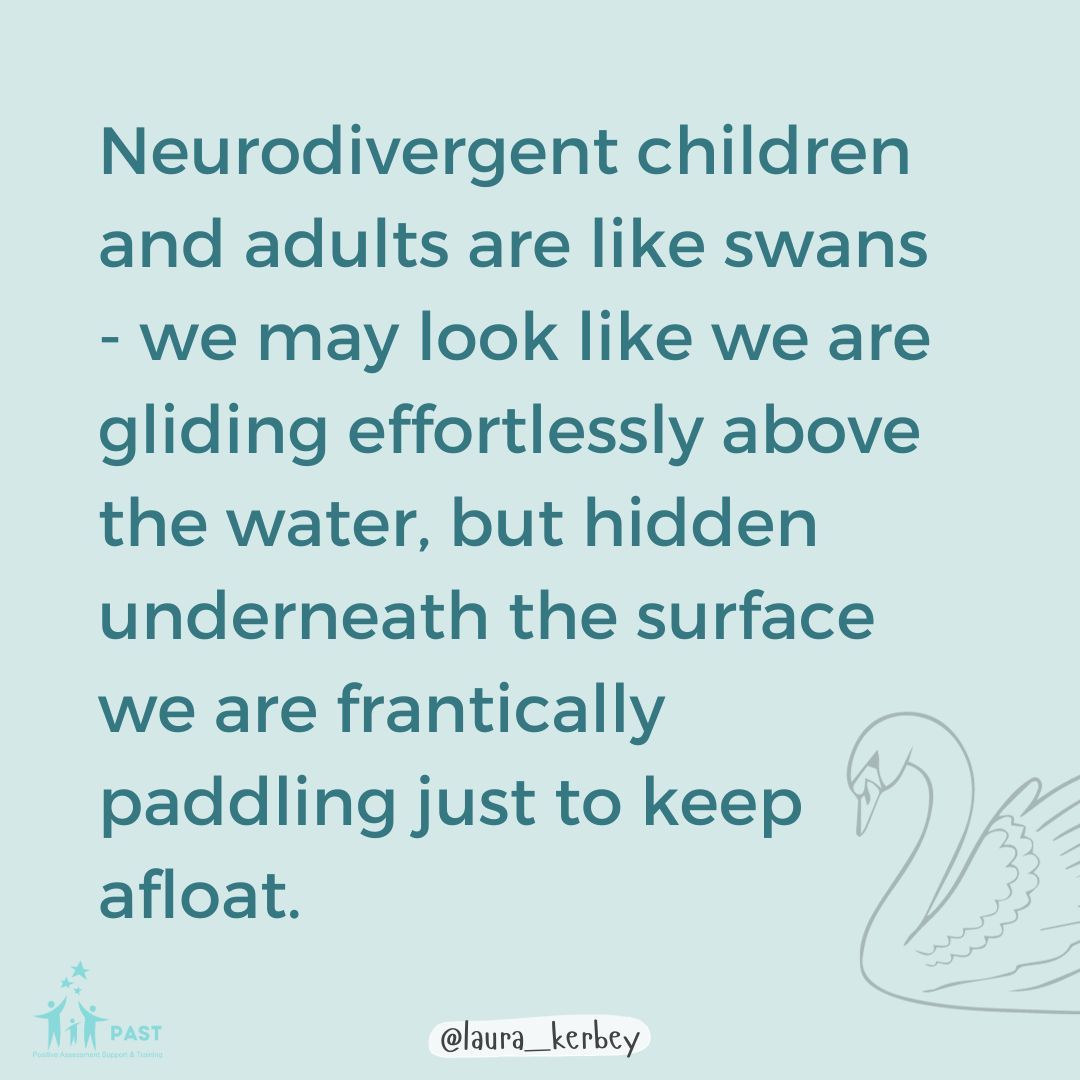 Neurodivergent learners have to work incredibly hard all the time just to keep up with their neurotypical peers. 

A huge amount of effort has to be spent just to stay afloat, and just to stay on top of things, but this is often rarely noticed, let alone recognised and rewarded.