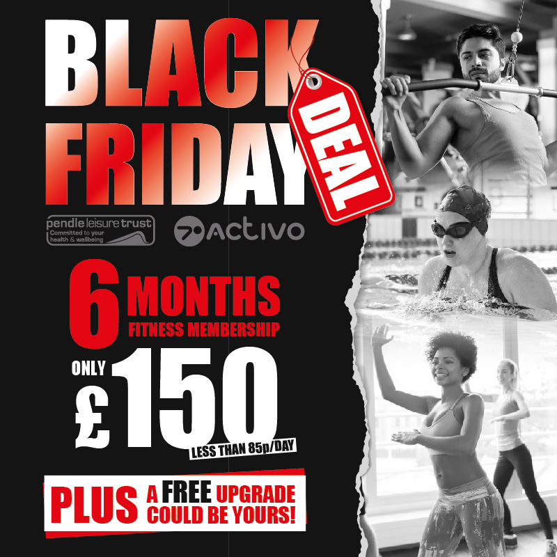 🤩 It's Black Friday TIME! Sign up between 20th-26th Nov to receive a 6 month Activo membership for only £150! 🎁 PLUS if you sign up today, you will be entered into a prize draw for the chance to turn your 6 month membership to 12 months! pendleleisuretrust.co.uk/BlackFriday/ #blackfriday