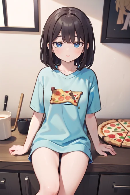 AIに描いてもらったふとももピザガール 