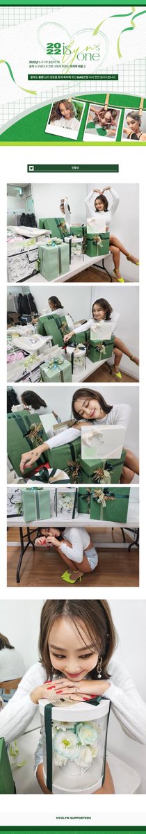 2022 𝑖𝑠 𝐻𝑌𝑂𝐿𝑌𝑁’𝑠 𝑜𝑛𝑒 ㅡ ෆ

작년 효린 님 생일 서포트 후기입니다.
개인 사정으로 작업이 늦어져서 죄송합니다!

항상 함께해 주시는 BAE들 감사합니다💚