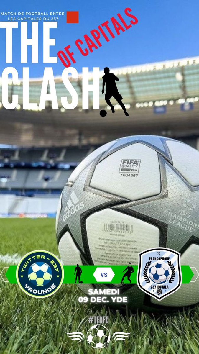 t_ce64's tweet photo. Tabasser Twitter Yaoundé devant son public, quelle bonheur 😈.
Rendez-vous le 09 Décembre 😉.
#TheClashOfCapitals
#YdeDla https://t.co/3UZfapblPr
