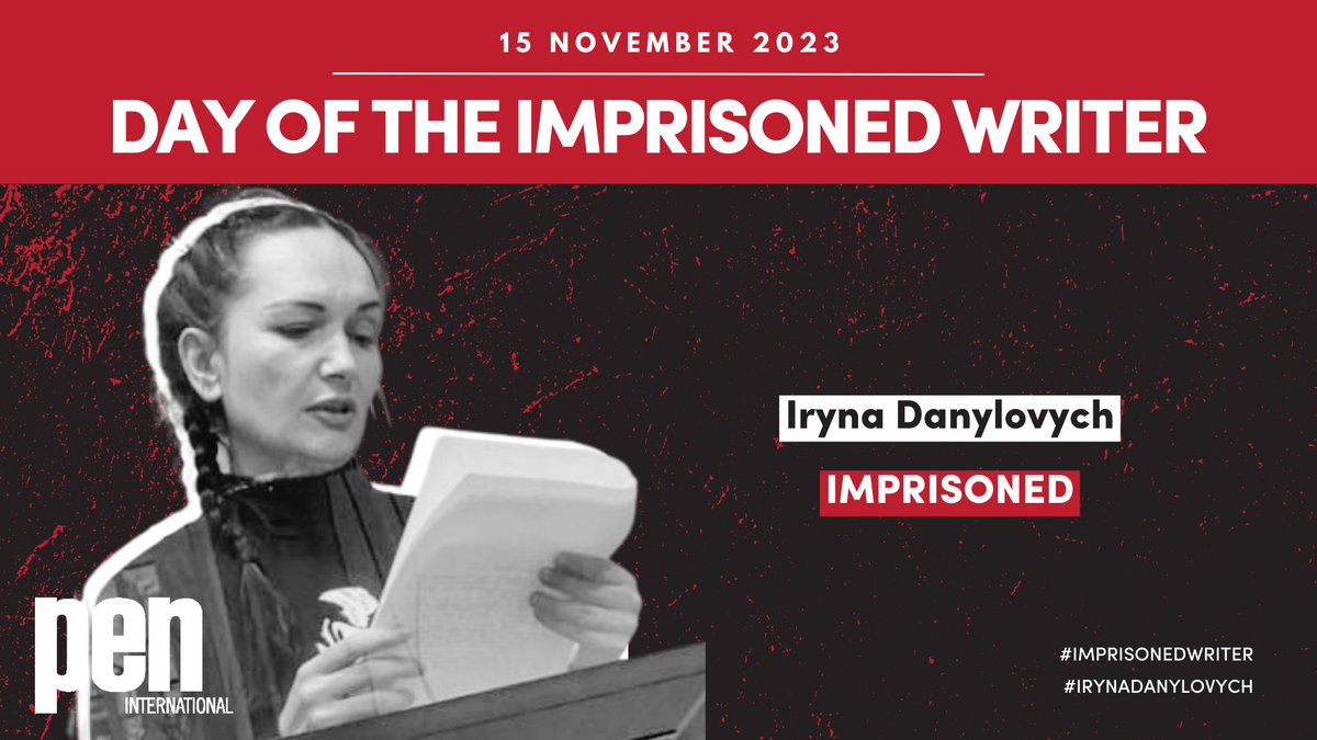 #IrynaDanylovych, is a human rights defender, journalist, and medical professional. On 29 April 2022, she was abducted, forcibly disappeared, and finally handed down a 7-year sentence in the Russian Federation for her work in occupied #Crimea. On the Day of the #ImprisonedWriter,