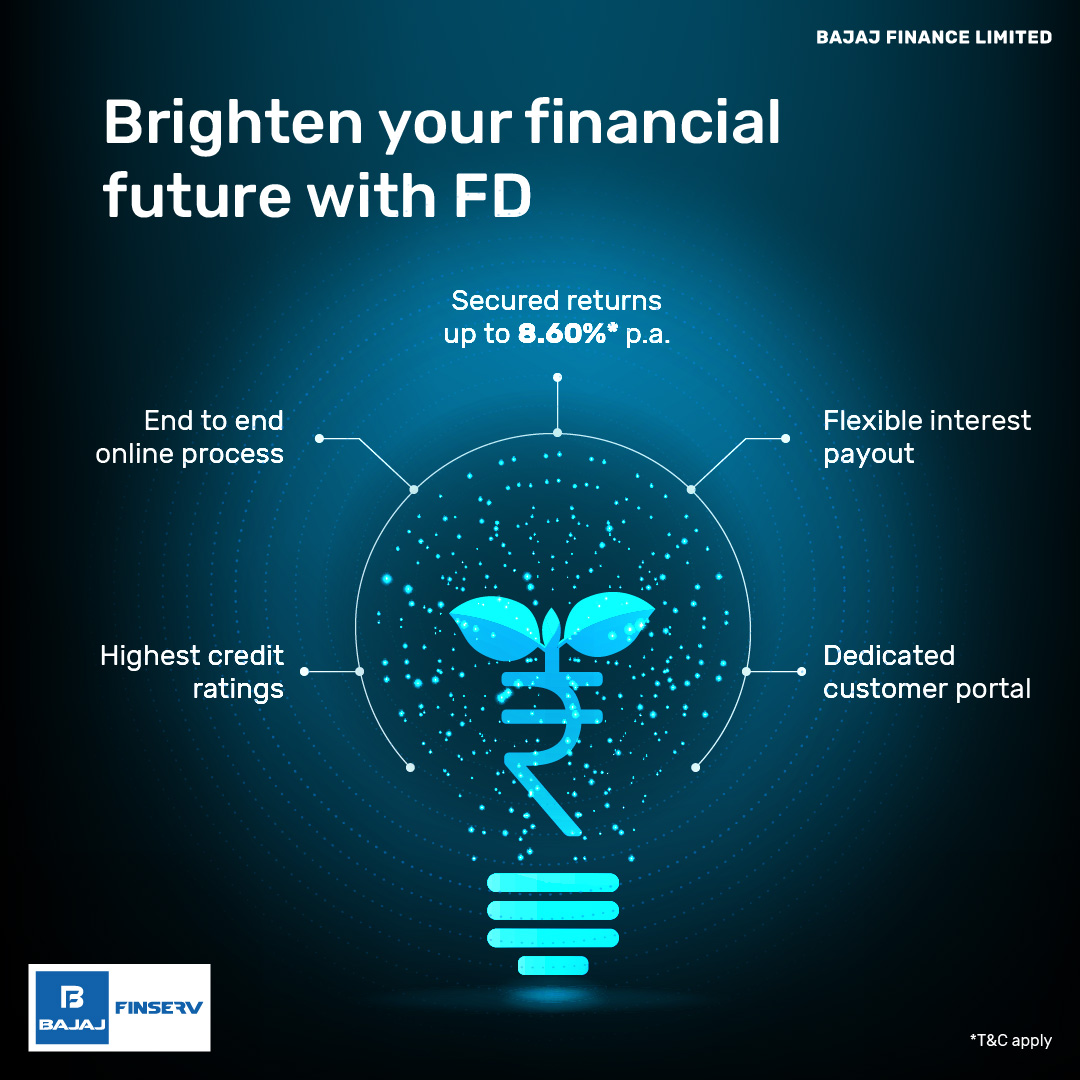Light up your finances with up to 8.60%*p.a. returns on the AAA-rated Bajaj Finance Fixed Deposit. Join the 5 lakh+ family today! Visit now: bit.ly/bajaj-finance-… #BajajFinserv #BajajFinance #FixedDeposit