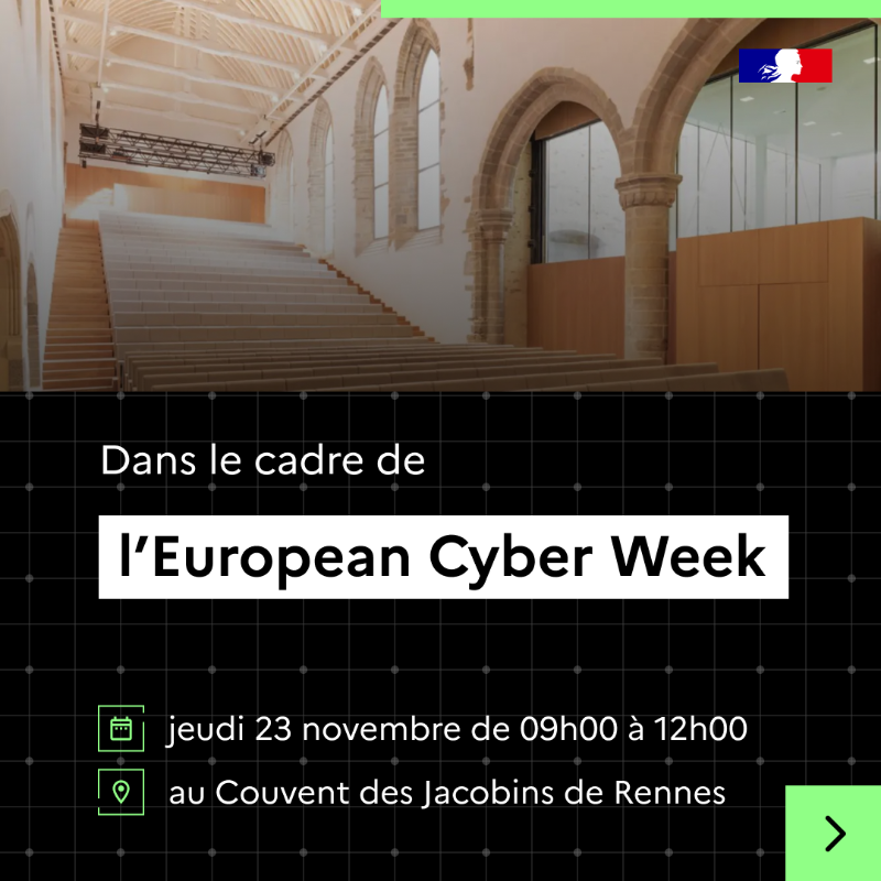 ComcyberFR's tweet photo. 👾 Le COMCYBER organise son 1er séminaire sur le Cyber Wargaming ! 🚀 

Rejoignez-nous le 23/11 à l’@EUCyberWeek de 9h à 12h pour des tables rondes, démos de serious games et solutions pratiques.

🔗 Inscrivez-vous ➡️https://t.co/vxvccXCff1