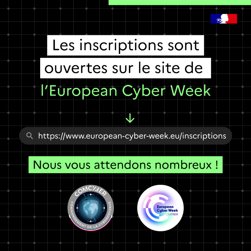 ComcyberFR's tweet photo. 👾 Le COMCYBER organise son 1er séminaire sur le Cyber Wargaming ! 🚀 

Rejoignez-nous le 23/11 à l’@EUCyberWeek de 9h à 12h pour des tables rondes, démos de serious games et solutions pratiques.

🔗 Inscrivez-vous ➡️https://t.co/vxvccXCff1
