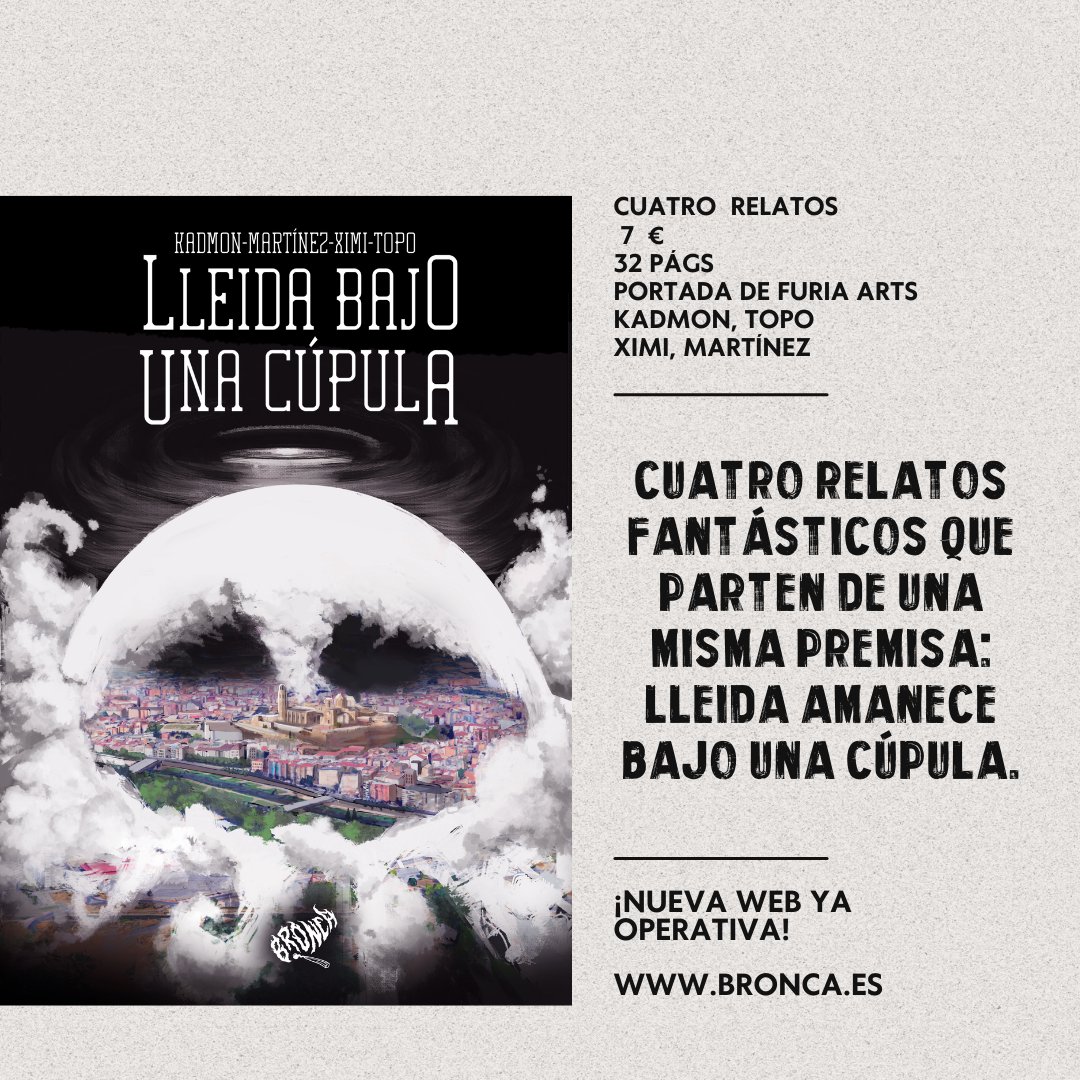 NOVEDAD

Presentamos la primera antología colectiva de Bronca Lleida. Fantasía, humor, ciencia ficción e incluso horror cósmico. Con la participación de <a href="/ximicomics/">Ximi</a>, @TopoSidosiS, Ferran Martínez y @kadmonidas. Portada de <a href="/furia_arts/">Oriol Villanueva</a>.

bronca.es/producto/lleid…