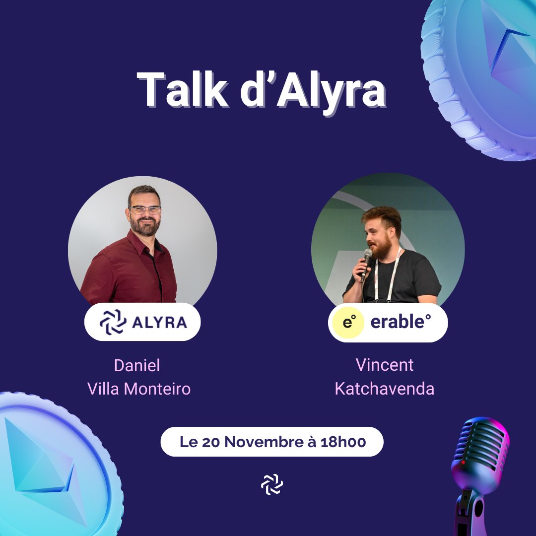 🚀#TalkAlyra - Saison 3 - Épisode 11 !

Alyra, l'école blockchain aura le plaisir de recevoir Vincent Katchavenda, Co-fondateur et COO de erable°. Nous aborderons lors de ce talk, des thématiques comme blockchain4good ou encore le ReFi. L'occasion de revenir sur des technologies…