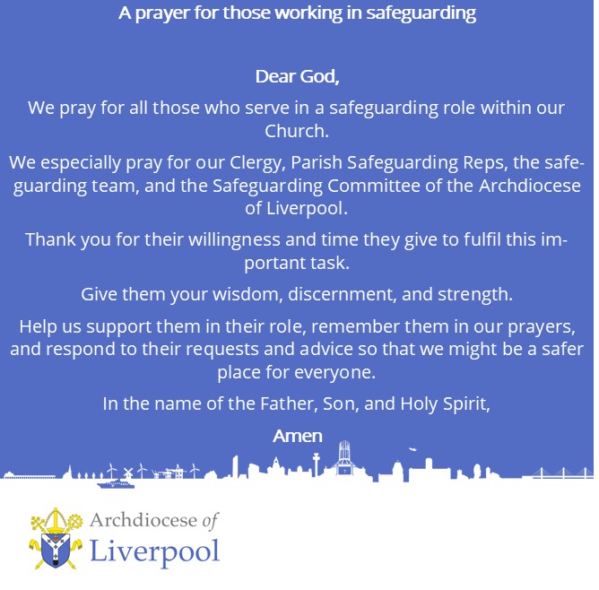 lpoolcatholic's tweet photo. Today marks the second day of Safeguarding Adults Week, we pray and give thanks for all those working and volunteering in safeguarding roles. https://t.co/lRooSFrSH9