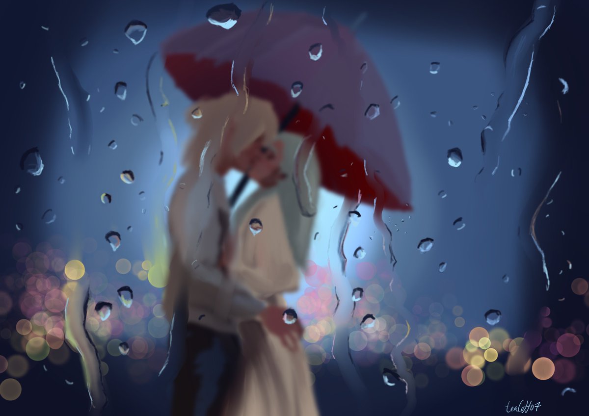 Dimileth kissing in the rain 💙💚. (I was trying to experiment with a different style) #ディミレス | #dimileth | #FE3H