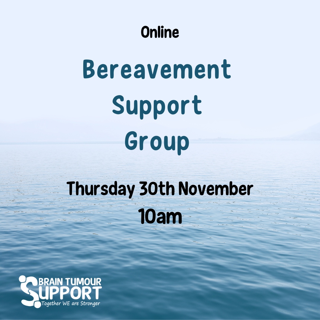 BrainTumourSupp's tweet image. Have you lost someone you love to a brain tumour?

Our bereavement support group is on next week- we are here to help support you through this difficult time.  

Call 01454 422701 or email support@braintumoursupport.co.uk

#bereaved #bereavementsupportgroup #braintumours