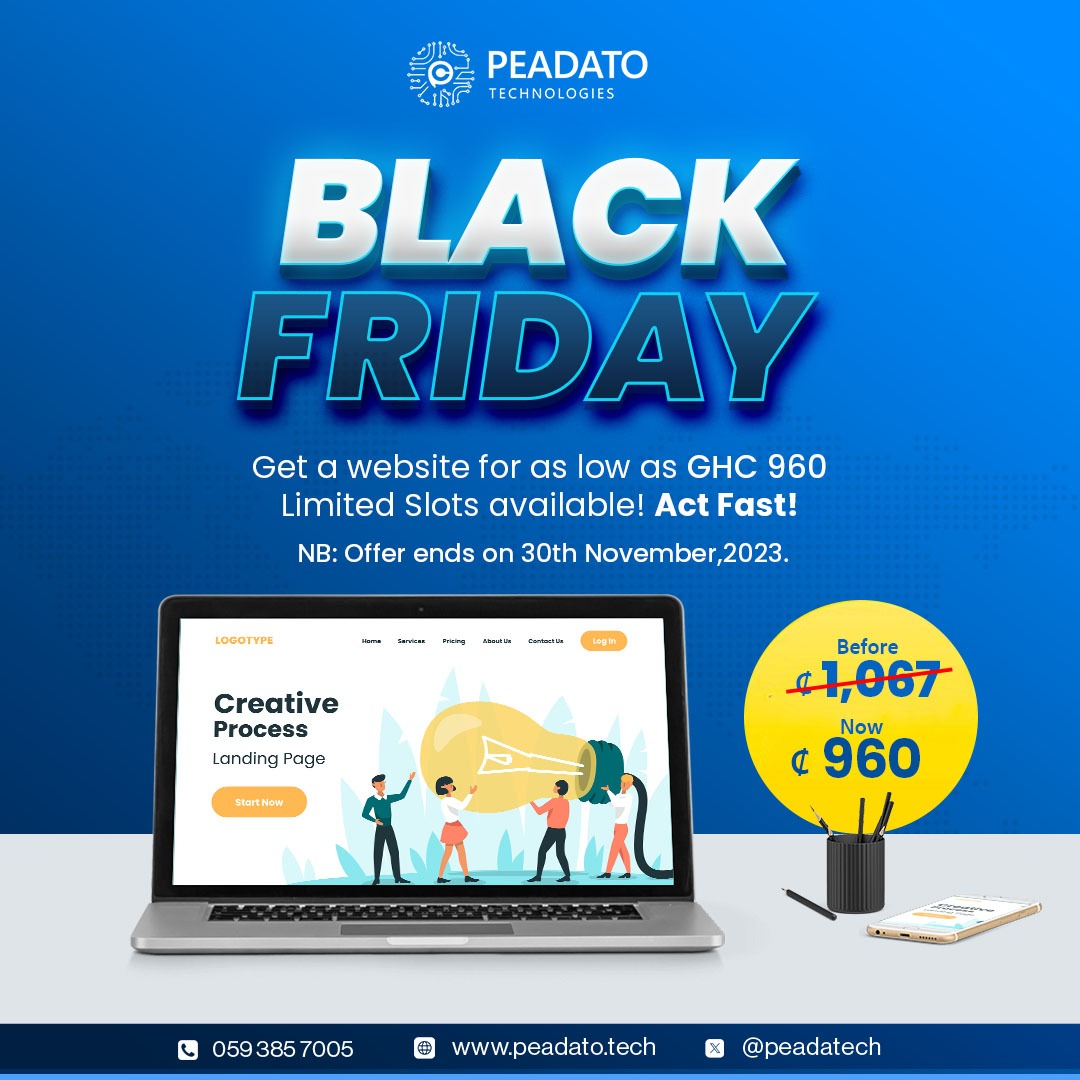 peadatech's tweet image. This Black Friday, turn clicks into conversions with our exclusive website creation deals! Elevate your online presence and stand out in the digital crowd. #BlackFridayWebDeals #DigitalTransformation #OnlineSuccess