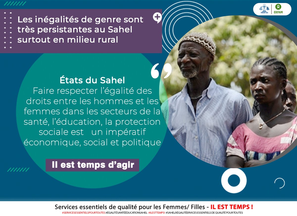œuvrons ensemble pour un sahel plus égalitaire #ServicesEssentielsPourToutes #SahelÀÉgalité #ÉgalitéSantéÉducationSahel <a href="/ecowas_cedeao/">Ecowas - Cedeao</a> <a href="/oxfamauburkina/">Oxfam au Burkina</a> <a href="/OxfamAuSenegal/">Oxfam au Senegal</a> <a href="/OxfamMali/">Oxfam au Mali</a> <a href="/OxfaminAfrica/">Oxfam in Africa</a> <a href="/oxfamfrance/">Oxfam France</a>
