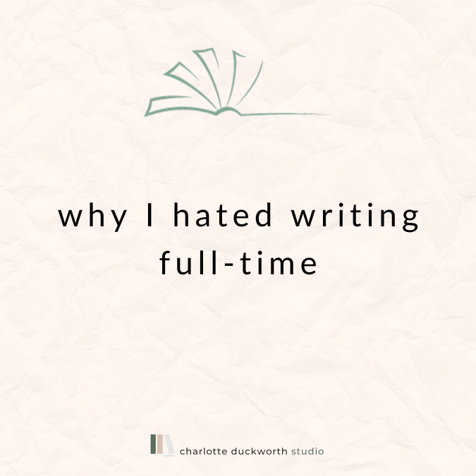 I am no longer writing full-time! ☺️ I probably shouldn't share this, but I want to be open about what it's like to be a published author. So, I wrote a blog post about why I hated writing full-time:  charlotteduckworthstudio.com/blog/hated-wri…
