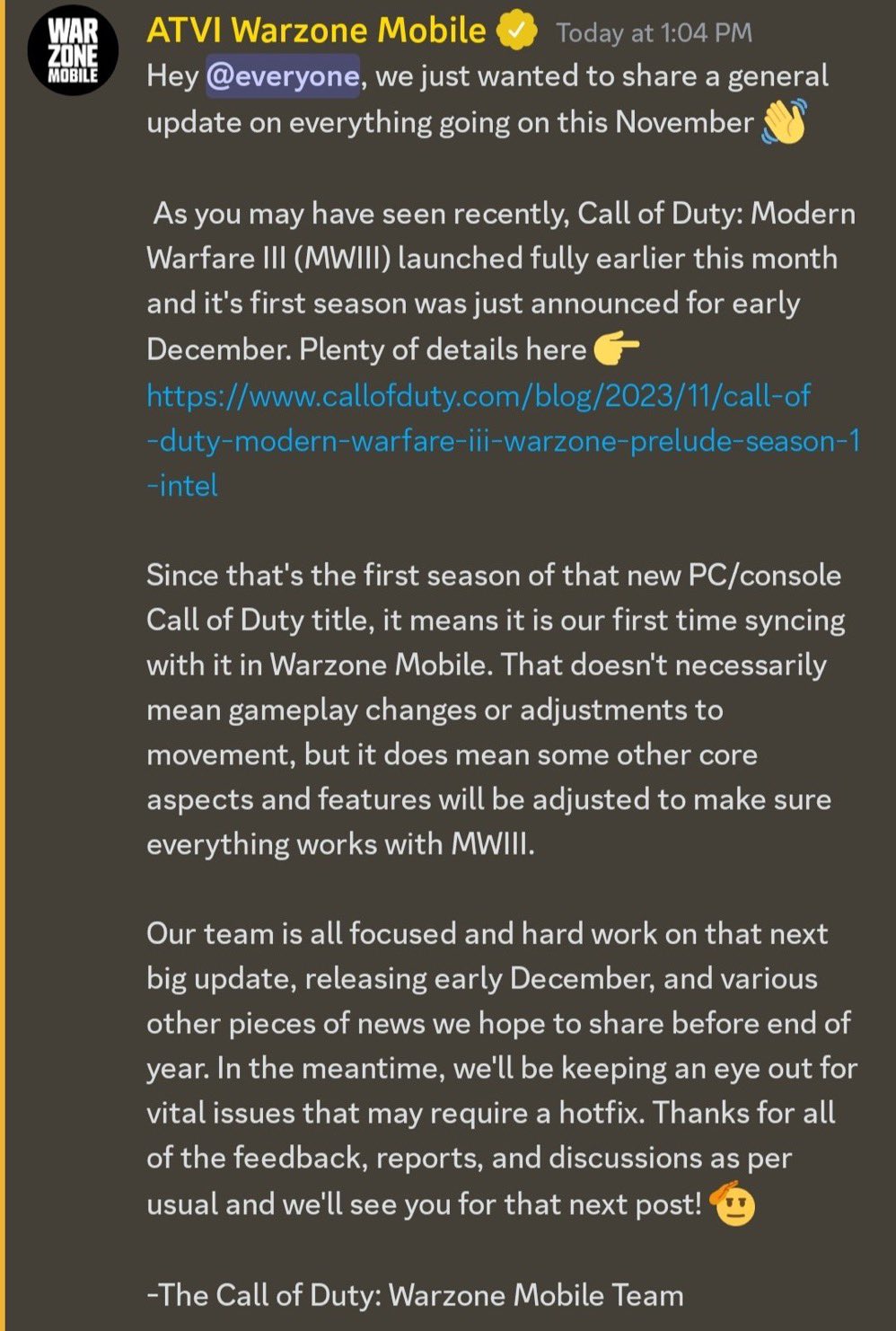 WARZONE MOBILE NEW UPDATE HOTFIX GAMEPLAY 