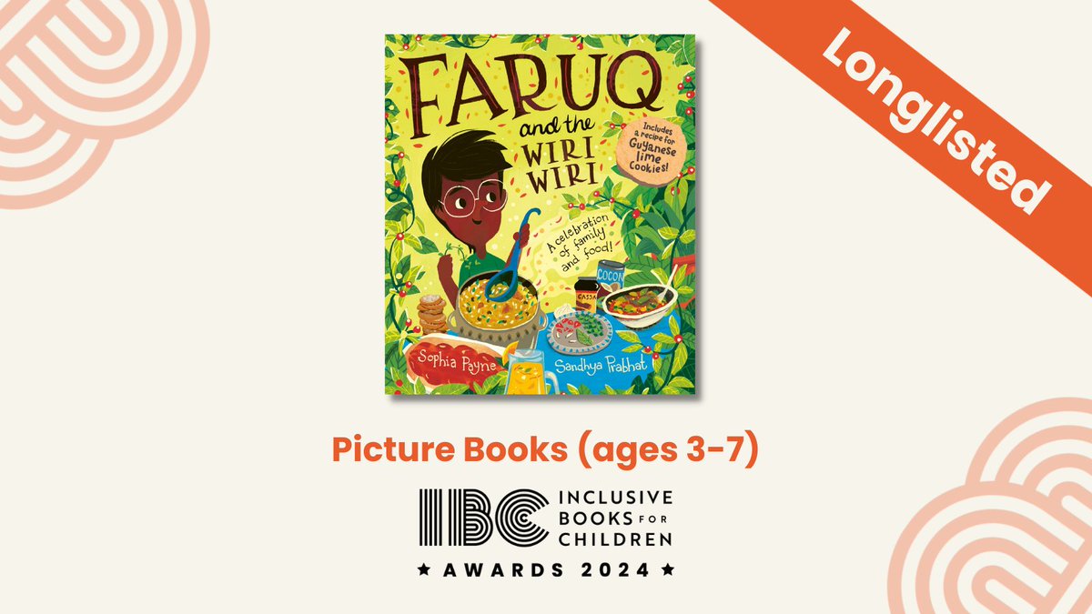 Team @templarbooks are delighted that Faruq and the Wiri Wiri has been has been longlisted for the #IBCawards2024. It's a real feast of a picture book filled with family and food (and a delicious Guyanese lime cookies recipe)! Huge congrats @SophiaP_author + @sandhyaprabhat 💚💛