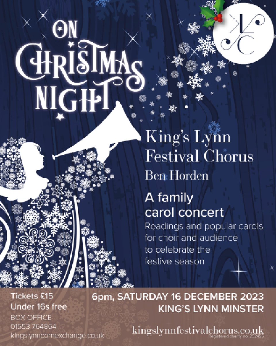 Christmas is coming to KLFC! 🎄On SATURDAY 16 DECEMBER join us for a magical evening of festive joy! With readings and popular carols for choir and audience we relish in the spirit of Christmas through both word and song. 🎟️ bit.ly/3NNw0W6
<a href="/KingsLynnMinstr/">King's Lynn Minster</a>