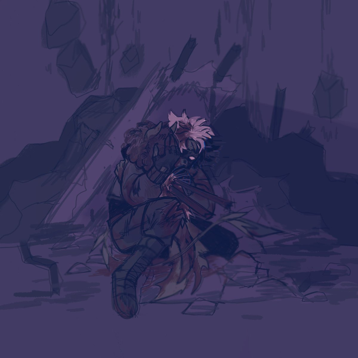 Fruiiitbowl's tweet photo. Survivors guilt 

#etoilesfanart #QSMPPurgatory #qsmpfanart https://t.co/4OfwVGZztI